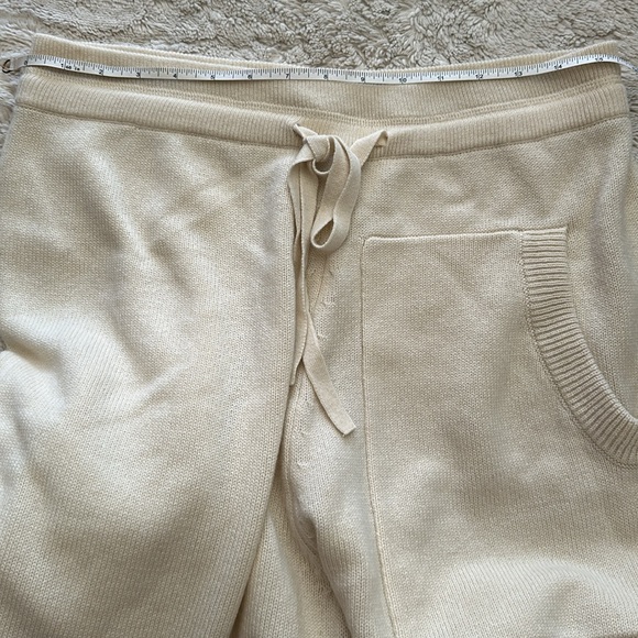 TIBI Cashmere Tie Lounge Ivory Sweatpants - Picture 6 of 8